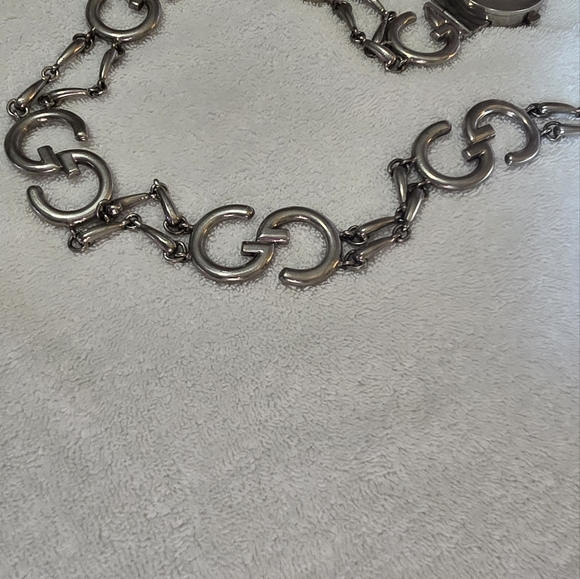 1970's VINTAGE GUCCI SILVER PLATE GG BELT - Picture 7 of 10